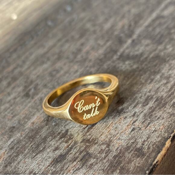 NEW Can’t Talk Signet Ring - Picture 5 of 5